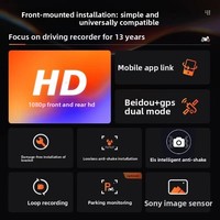 Navegador GPS para Auto Android de 7 Pulgadas 2K, 2G+32G, Cámara de Doble Lente, WiFi, BT, CarPlay 150 °   Cámara de Reversa Gran Angular con DVR