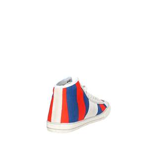 D.A.T.E. Baskets tendance montantes TENDER HIGH-94 pour femme en toile bleue et orange - Product Image 3