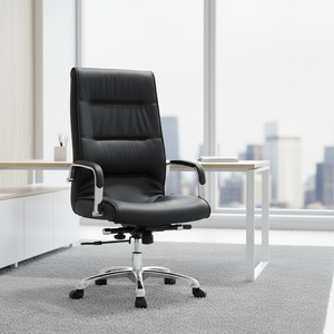 <span class=keywords><strong>Chaise</strong></span> de <span class=keywords><strong>bureau</strong></span> de direction <span class=keywords><strong>ergonomique</strong></span> au design moderne, en cuir, hauteur réglable, dossier en maille, accoudoirs réglables, appui-tête fixe, pivotante - Product Image 1