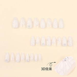 24 Pezzi di Unghie Finte Personalizzate con Colla per Unghie Finte, Unghie Finte a Pressione per Donne, Unghie Finte a Mandorla 3D - Product Image 5