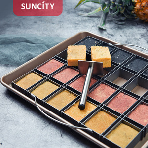 Suncity 24 Compartment Square Cake Mold Carbon Steel Baking Tool For Home Kitchen Use - Product Image 4