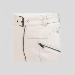 Falda de piel sintética plisada brillante para mujer, falda larga sexy de piel de oveja auténtica ajustada - Product Image 1