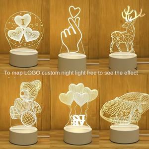 All'ingrosso creativo 3D Cross-Border notte <span class=keywords><strong>luce</strong></span> materiale ABS LED alimentato lampada da comodino con batteria regalo di compleanno <span class=keywords><strong>bambini</strong></span> - Product Image 2