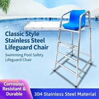 Chaise de sauveteur de piscine avec dossier et échelle, spécialement conçue pour les sauveteurs des piscines