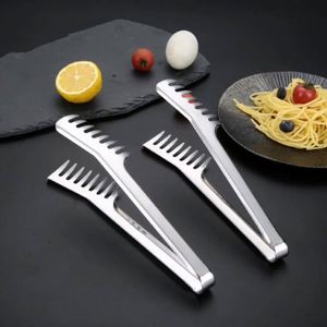 Pince de cuisine en acier inoxydable de haute qualité pour servir les spaghettis, les pâtes et les nouilles – Outil métallique premium - Product Image 2