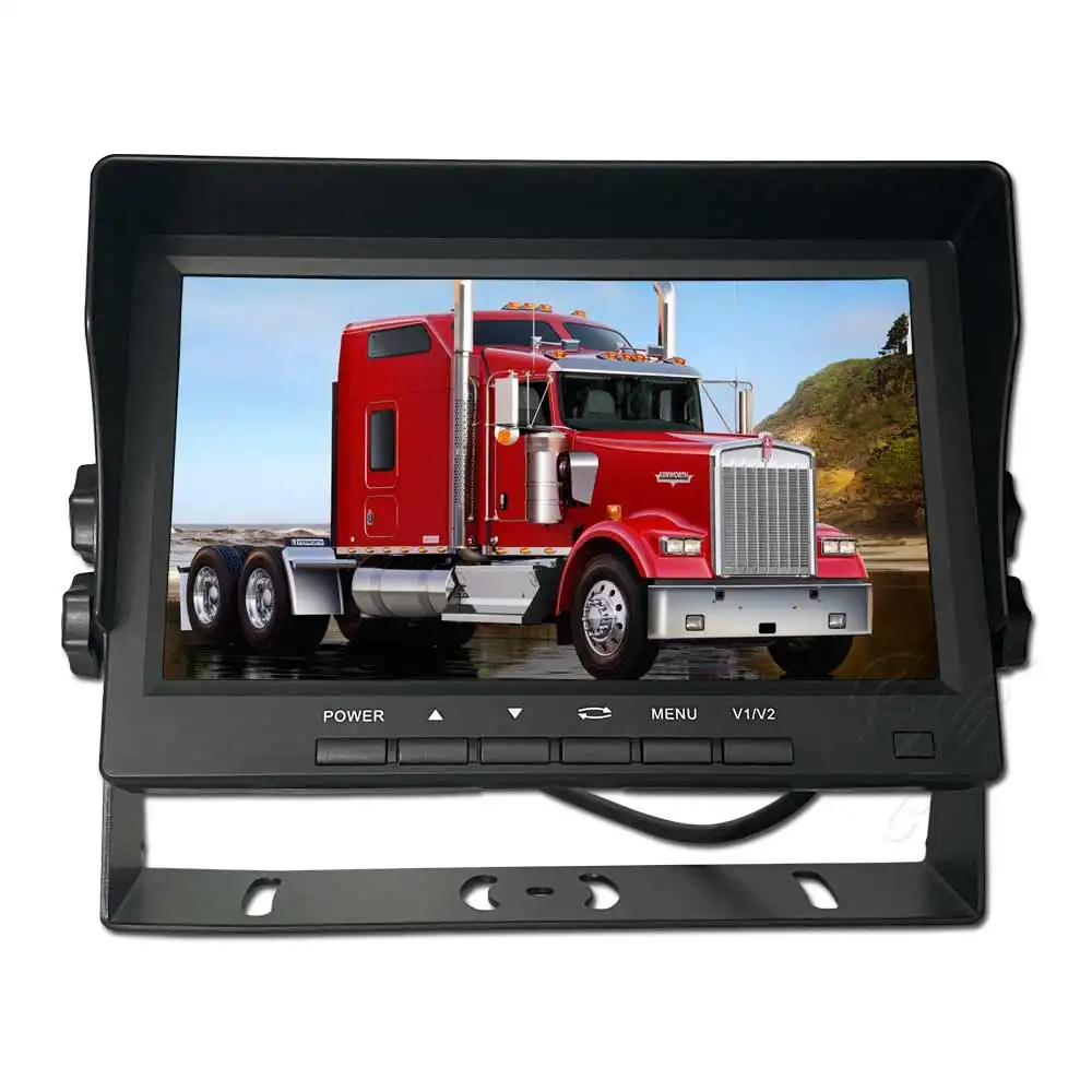 7 Inch Car Monitor 1024*600 IPS HD Panel Truck Rear View Monitor AHD 2 Ways HD Video Signal Reversing Aid Image For Truck