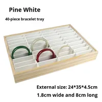 Plateau de présentation de bracelets de bijoux à 40 emplacements Boîte d'emballage en jade Grille de rangement Accessoires pour la présentation de bracelets