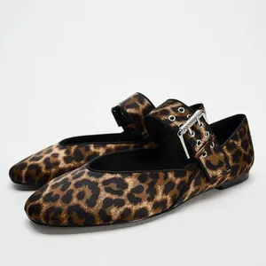 Nouvelles Chaussures Plates Femme à Bout Pointu, Style Ballerines et Mocassins, Motif Léopard Rétro, Collection Automne, Chaussures Habillées - Product Image 6
