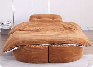 Modern Multi-Function Compression <strong>Sofa</strong> Bed Set Fabric Foam Square Soft Cloud Couch for Apartment Hotel Villa - Product Image 2