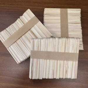 50 bâtonnets en bois naturel pour crème glacée, bâtonnets fins de qualité alimentaire pour la pâtisserie, les projets DIY et les activités éducatives - Product Image 2