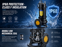 Pompe de découpe submersible sur mesure WQ-QG pour eaux usées 11kW-55kW, pompe industrielle robuste pour eaux usées, service OEM