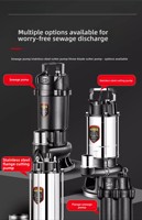 Bomba de corte sumergible de acero inoxidable para aguas residuales y descarga de lodos, 220V/380V, pequeña, 7.5 HP, 60m/h, OEM