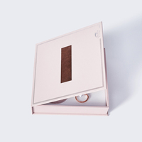 Boîtes vides en papier pour faux cils Outils cosmétiques de couleur rose avec logo personnalisé