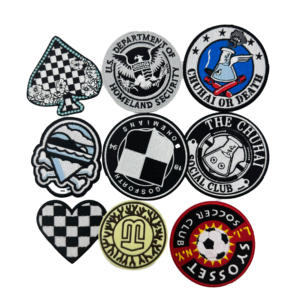 वेल्क्रो पैच के लिए थोक कस्टम कढ़ाई व्यक्तिगत पत्र बुना हुआ कपड़े बैज लोहे के वस्त्र लेबल - Product Image 6