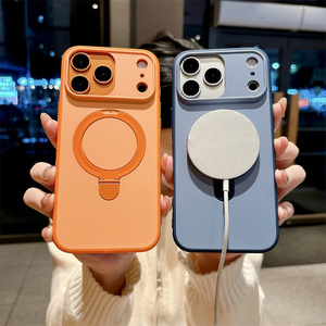 Coque de téléphone antichoc mate avec anneau magnétique et support pour iPhone 17 16 15 14 Pro Max, support intégré, dos givré en PC et TPU - Product Image 2