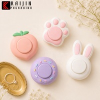 Boîtier vide pour poudre compacte avec logo personnalisé, manchon en silicone, couvercle à vis, bouchon rotatif, formes de fruits et d'animaux, emballage cosmétique en gros