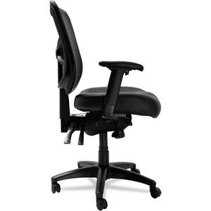 Alera EL4215 Elusion Series Chaise de bureau multifonction en cuir noir à dossier moyen avec design en maille - Product Image 5