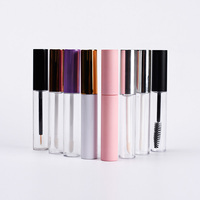 Vente en gros de tubes de mascara vides de 10 ml, applicateur de cils, flacon de crème, échantillon de conteneur cosmétique avec bouchon noir, doré ou argenté