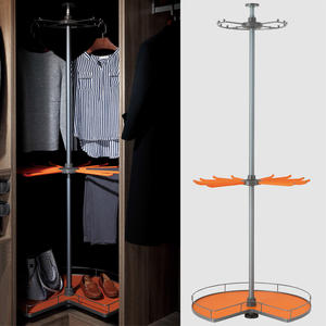 Cestino Rotante Multifunzionale CCH per Armadio, <span class=keywords><strong>Appendiabiti</strong></span> <span class=keywords><strong>ad</strong></span> <span class=keywords><strong>Angolo</strong></span> per Organizzazione Guardaroba - Product Image 6