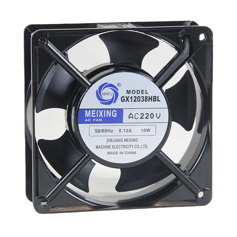 MEIXING GX12038HBL 220V-240V 120x120x38mm AC Axial Fan Pure copper wire double ball bearing High Speed Cooling Radiator Fan