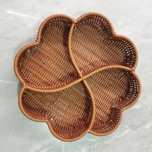 Plum Blossom Style Divider <b>Basket</b> 30x6 Cm <b>Wicker</b> <b>Storage</b> For Nuts Fruits Dried Fruits Home Use - Product Image 2