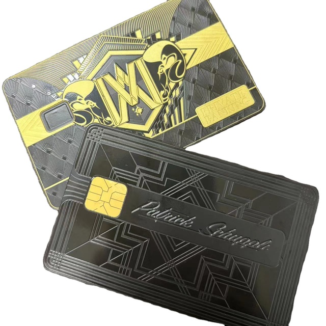 Custom RFID Steel NFC Business Luxury Laser Smart Card 0.8mm Thick Glossy Surface 13.56MHz ISO 9001 Certified Silk Printing