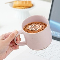 Mug en céramique moderne et minimaliste de 360 ml (12 oz) avec glaçure dégradée, logo imprimable, grande capacité pour le petit-déjeuner, l'eau, le lait, le café à la maison