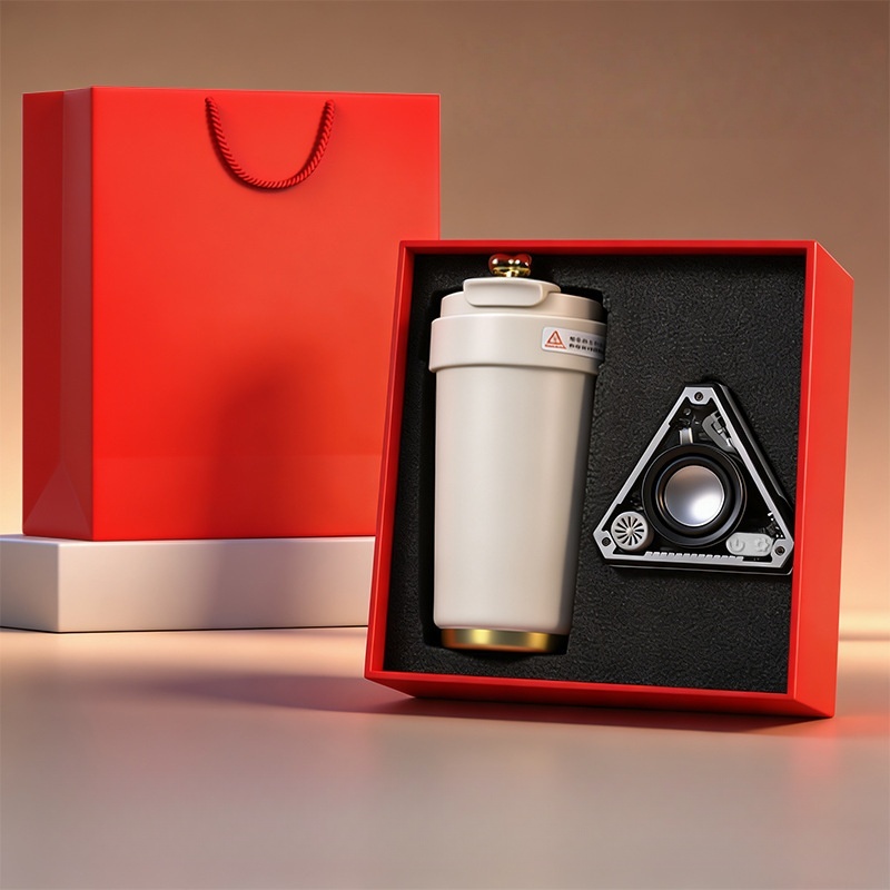 Bluetooth speaker+frosted coffee cup [white two-piece set]