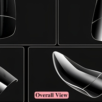 Faux ongles ovales français à couverture complète, extensions d'ongles en acrylique pour salon et DIY