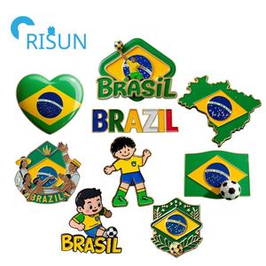 Fabricación de metal brasileño recuerdo personalizado Brasil país bandera mapa Pin insignia personalizado brasileño Brasil solapa Pin - Product Image 1
