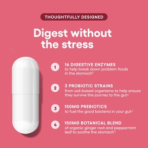 Enzimas Digestivas con Prebióticos, Digestión que Descompone Grasas, Carbohidratos y Proteínas, Optimiza la Disponibilidad de Nutrientes, 60 Cápsulas - Product Image 4