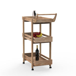 레스토랑 미니 바 디자인 나무 이동식 식당 와인 맥주 차 호텔 나무 음식 카트 트롤리 - Product Image 5