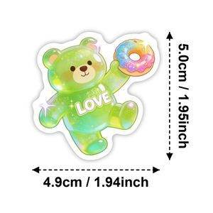 Puffy Cartoon <b>Bear</b> Stickers Waterproof Glossy PVC Valentine's Day Decorative Sticker Set - Product Image 5