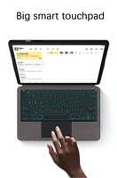 Étui Tablette en Cuir PU avec Support Stylet et Clavier Sans Fil Rétroéclairé à Pavé Tactile Détachable pour Samsung Galaxy Tab A9 Plus 11 Pouces