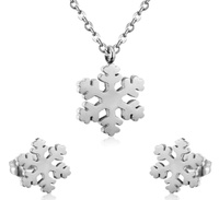 Ensemble de Bijoux Femme en Acier Inoxydable Motif Cœur Coupé et Croix, Collier Pendentif, Vente en Gros à Bas Prix