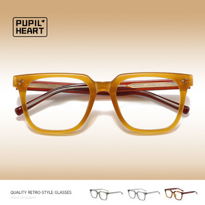 Eye Mark Customized Retro Square Frame Anti Blue Light Glasses With Pin Design For Men And Women Plain Optical <b>Eyewear</b> - Product Image 3
