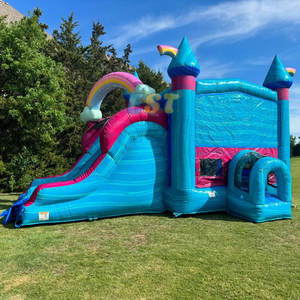 Noleggio del partito gonfiabile <span class=keywords><strong>casa</strong></span> di rimbalzo Combo scivolo arcobaleno castello gonfiabile buttafuori castelli di salto con scivolo per la <span class=keywords><strong>vendita</strong></span> - Product Image 2