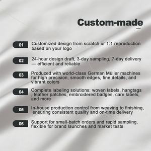 Etiquetas Tejidas Ecológicas Personalizadas para <span class=keywords><strong>Ropa</strong></span> <span class=keywords><strong>de</strong></span> <span class=keywords><strong>Marca</strong></span>, Transferencia <span class=keywords><strong>de</strong></span> Calor Sostenible, Tejido Satinado, Impresión en Grabado, Colores Personalizados - Product Image 5