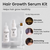 Kit de sérum de croissance capillaire à la biotine Luxfume Private Label Derma Roller pour stimuler la repousse des cheveux