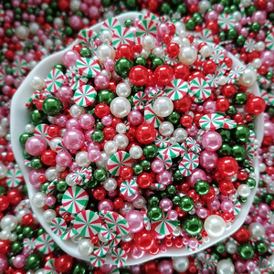 500g DIY Craft Slime Filler Kẹo Bạc Hà Polymer đất sét lát Acrylic Hạt Ngọc Trai Mix giáng sinh Polymer sprinkles - Product Image 6
