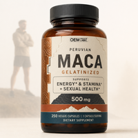 Capsules végétales de Maca péruvienne gélatinée personnalisables 500mg – Soutien énergétique et stamina corporel – Soin nutritionnel quotidien pour hommes