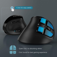 Multifunctionele USB 2.4G draadloze oplaadbare optische verticale muis met 9 knoppen, ergonomisch ontwerp voor rechtshandigen, geschikt voor laptop/desktop