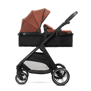 Poussette Bébé EN1888 High View, Landau Réglable Pliable à un Bouton, Châssis en Aluminium, Ceinture de Sécurité 5 Points, Kinderwagen - Product Image 3