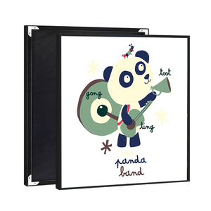 Peinture murale sur toile à impression numérique de <span class=keywords><strong>panda</strong></span> de dessin animé carré nordique, peinture murale en porcelaine de cristal, animal de la crèche, affiche murale suspendue - Product Image 1