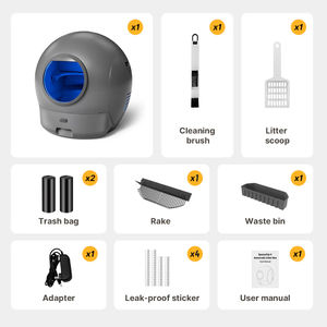 Bac à litière d'entrepôt de l'UE avec pelle artificielle imitée Bac à sable entièrement fermé Bac à litière autonettoyant Bac à litière automatique pour chat - Product Image 6
