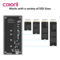 Colorii MC40 Plata USB 4,0 SSD Caja NVME 40Gbps Caja de disco duro Aluminio para Mac mini M4 ASM2464PD
