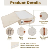 Organisateur de rangement pour draps avec fermeture éclair, organiseurs de placard et rangements pour ensembles de draps, vêtements, housses de couette, couvertures