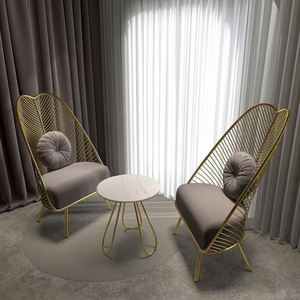 เลานจ์หรูหราสไตล์นอร์ดิกเก้าอี้รับประทานอาหารหุ้มเบาะนั่งสบายเก้าอี้ห้องนั่งเล่น - Product Image 2