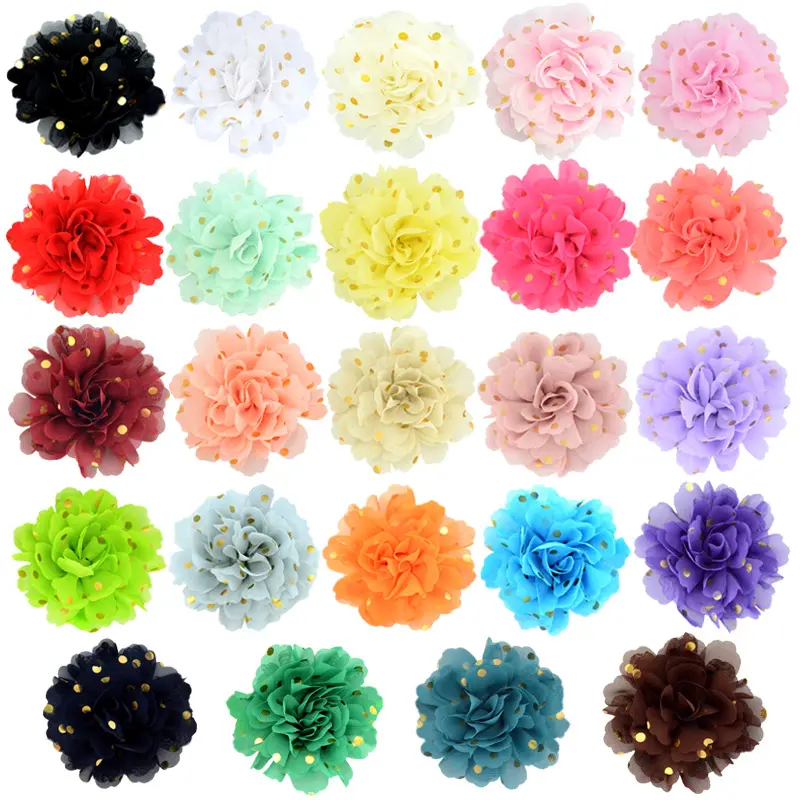 Hand-made chiffon flores coloridas 10cm hot sales DIY Hat Tecido Flor para roupas chapéu Decoração