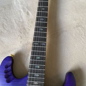 <span class=keywords><strong>Guitarra</strong></span> Eléctrica de Alta Gama con Mástil de Arce Sólido, Acabado Morado Mate, para HSH, Doble Bloqueo de Trémolo, Interruptor de 5 Posiciones, Ideal para Ensayos de Bandas de Rock - Product Image 6